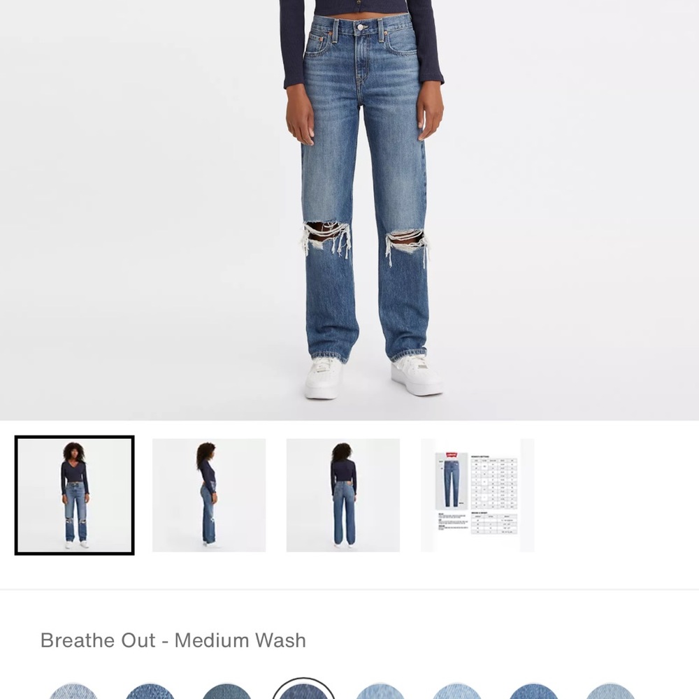 Levi’s Low Pro Straight Jeans - Sizes 30, 31, 32, 33 - Breathe Out Medium Wash